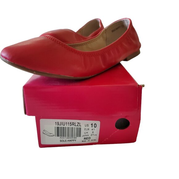 Dream Pairs Sole Happy Red Ballerina Shoe Size 10 - Picture 2 of 14